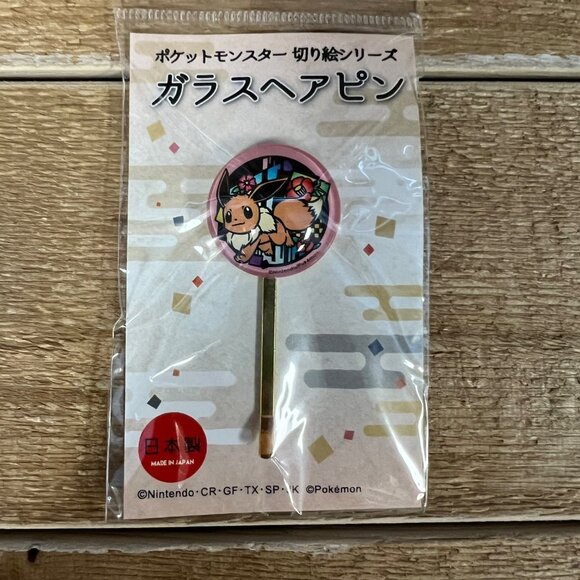 NIP Pokemon EEVEE Glass Hairpin Pokemon Store Official Japan Import - Picture 1 of 3